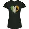Love Ireland Flag Irish St Patricks Day Football Womens Petite Cut T-Shirt Black