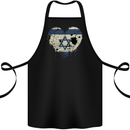 Love Israel Flag Israeli Day Football Cotton Apron 100% Organic Black