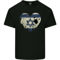 Love Israel Flag Israeli Day Football Kids T-Shirt Childrens Black