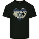 Love Israel Flag Israeli Day Football Kids T-Shirt Childrens Black