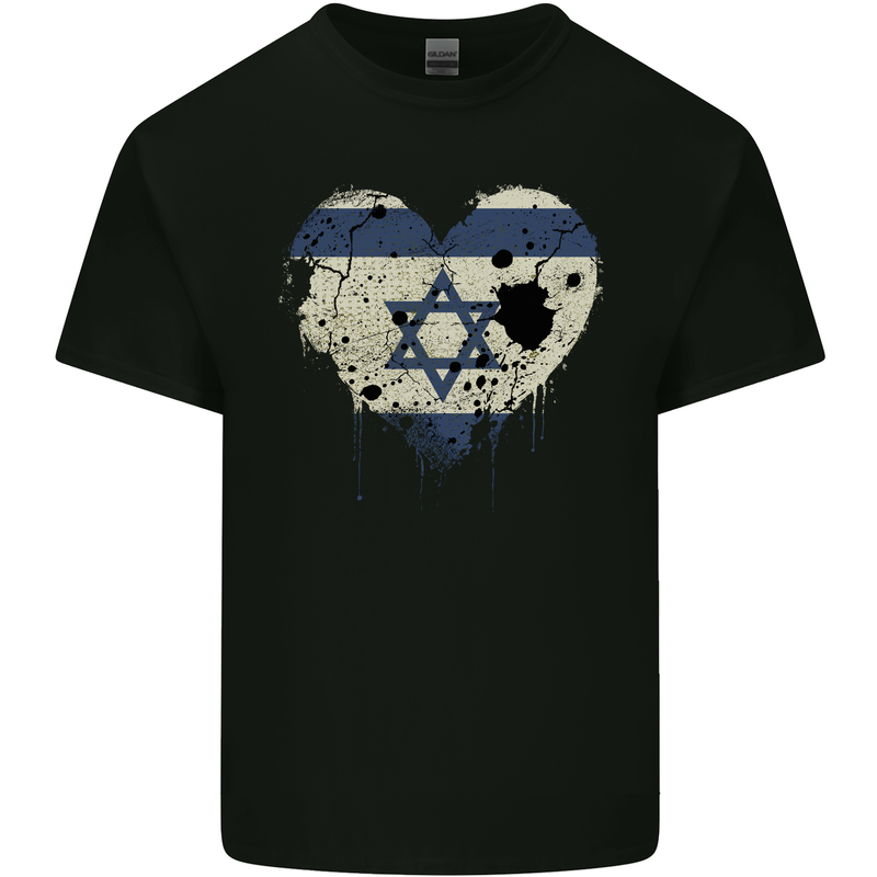 Love Israel Flag Israeli Day Football Kids T-Shirt Childrens Black