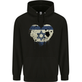 Love Israel Flag Israeli Day Football Mens 80% Cotton Hoodie Black