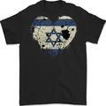 Love Israel Flag Israeli Day Football Mens Gildan Cotton T-Shirt Black
