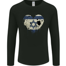 Love Israel Flag Israeli Day Football Mens Long Sleeve T-Shirt Black