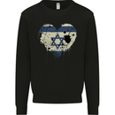 Love Israel Flag Israeli Day Football Mens Sweatshirt Jumper Black