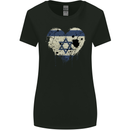 Love Israel Flag Israeli Day Football Womens Wider Cut T-Shirt Black