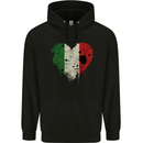 Love Italy Flag Italians Day Football Rugby Childrens Kids Hoodie Black