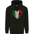 Love Italy Flag Italians Day Football Rugby Mens 80% Cotton Hoodie Black