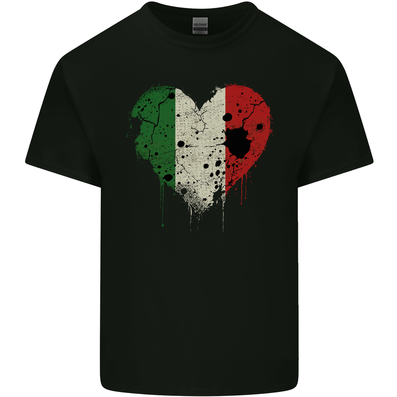 Love Italy Flag Italians Day Football Rugby Mens Cotton T-Shirt Tee Top Black