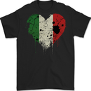 Love Italy Flag Italians Day Football Rugby Mens Gildan Cotton T-Shirt Black