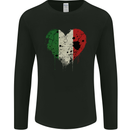 Love Italy Flag Italians Day Football Rugby Mens Long Sleeve T-Shirt Black