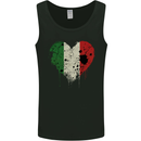 Love Italy Flag Italians Day Football Rugby Mens Vest Tank Top Black
