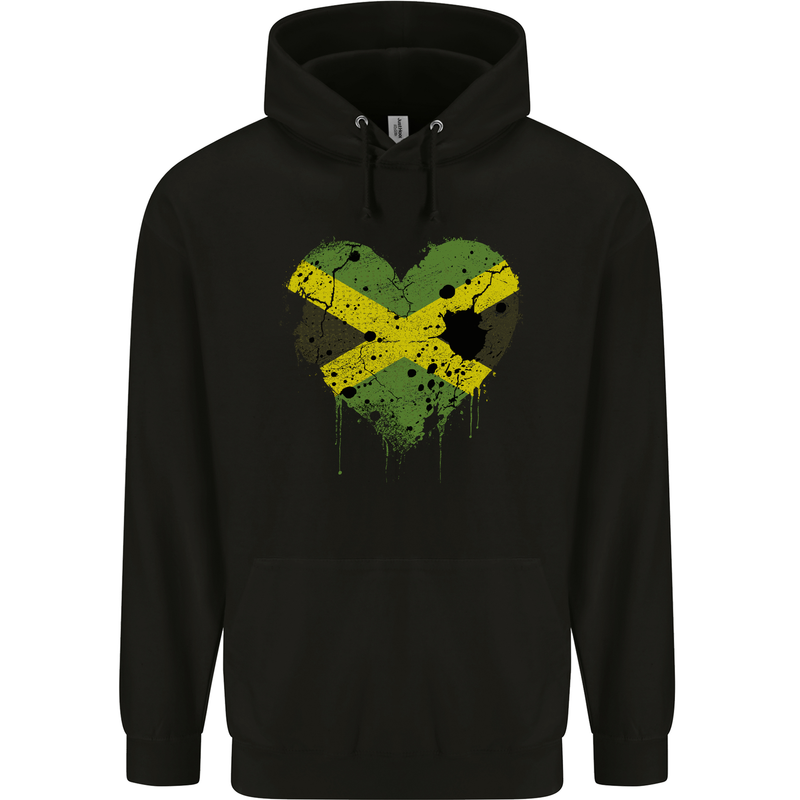Love Jamaican Flag Jamaica Day Football Childrens Kids Hoodie Black