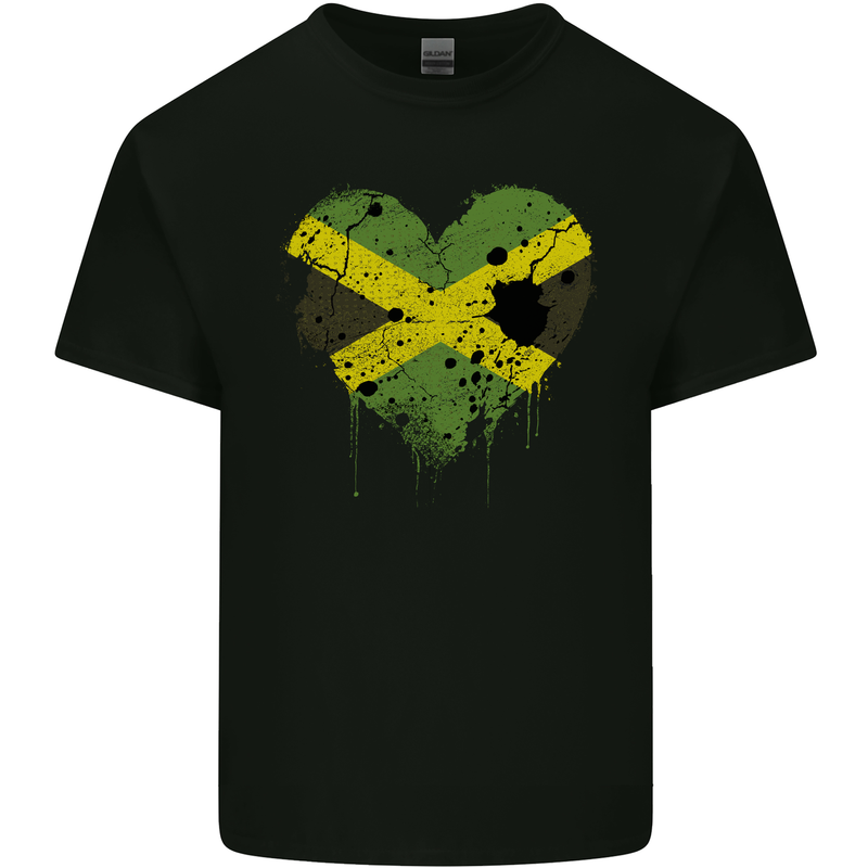 Love Jamaican Flag Jamaica Day Football Kids T-Shirt Childrens Black