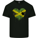 Love Jamaican Flag Jamaica Day Football Mens Cotton T-Shirt Tee Top Black