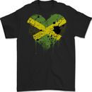Love Jamaican Flag Jamaica Day Football Mens Gildan Cotton T-Shirt Black