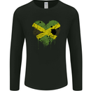 Love Jamaican Flag Jamaica Day Football Mens Long Sleeve T-Shirt Black
