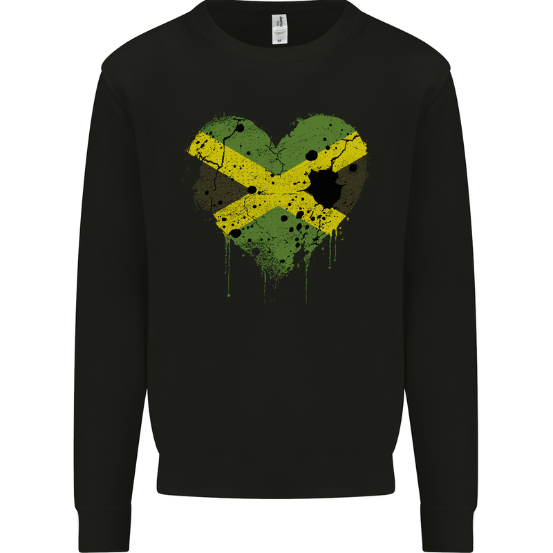 Love Jamaican Flag Jamaica Day Football Mens Sweatshirt Jumper Black