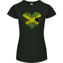 Love Jamaican Flag Jamaica Day Football Womens Petite Cut T-Shirt Black