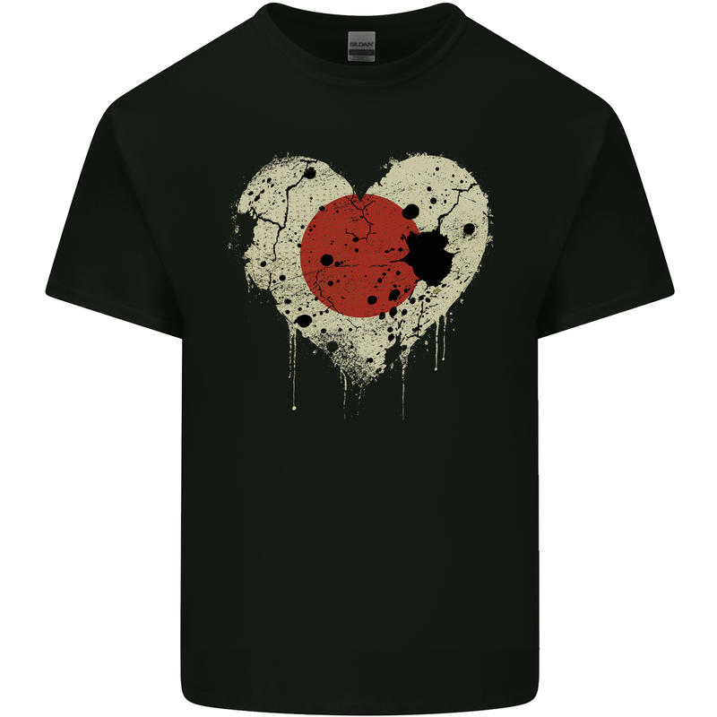 Love Japan Flag Japanese Day Football Kids T-Shirt Childrens Black
