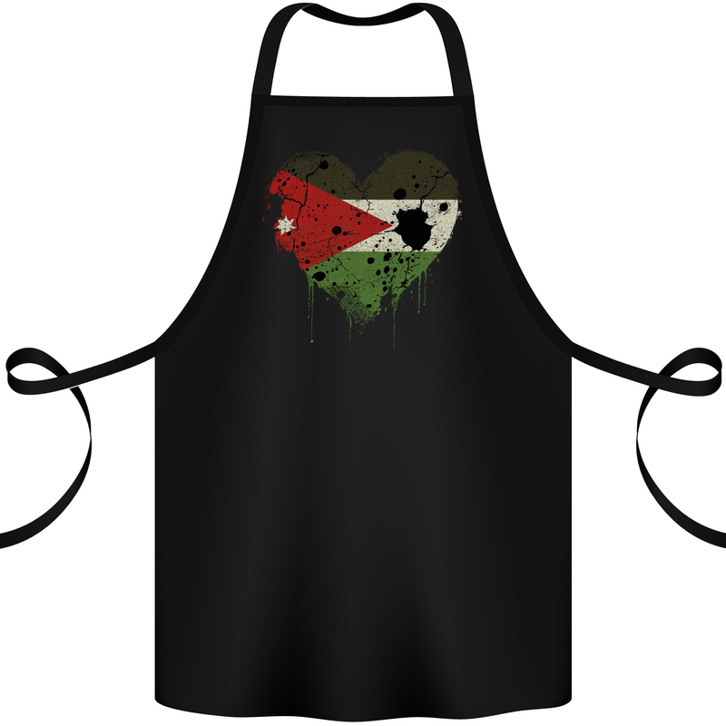 Love Jordan Flag Jordanian Day Football Cotton Apron 100% Organic Black
