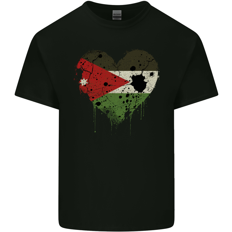 Love Jordan Flag Jordanian Day Football Mens Cotton T-Shirt Tee Top Black
