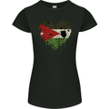 Love Jordan Flag Jordanian Day Football Womens Petite Cut T-Shirt Black
