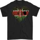 Love Kenya Flag Kenyan Day Football Mens Gildan Cotton T-Shirt Black