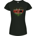 Love Kenya Flag Kenyan Day Football Womens Petite Cut T-Shirt Black