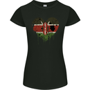 Love Kenya Flag Kenyan Day Football Womens Petite Cut T-Shirt Black
