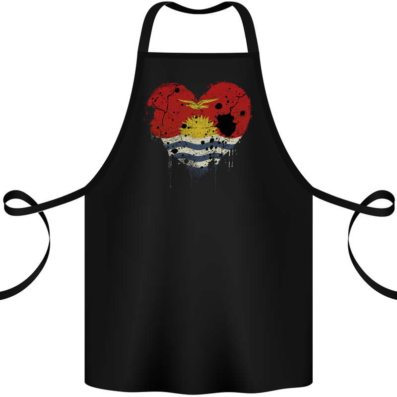 Love Kiribati Flag Day Football Cotton Apron 100% Organic Black