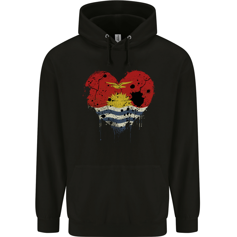 Love Kiribati Flag Day Football Mens 80% Cotton Hoodie Black