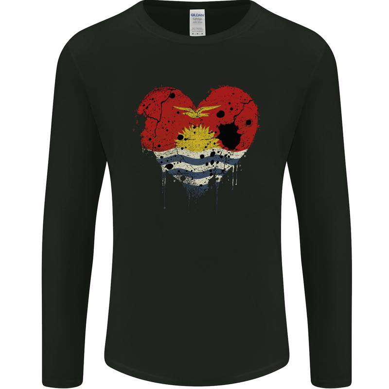 Love Kiribati Flag Day Football Mens Long Sleeve T-Shirt Black