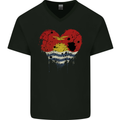 Love Kiribati Flag Day Football Mens V-Neck Cotton T-Shirt Black