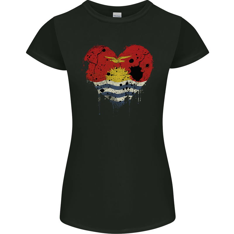 Love Kiribati Flag Day Football Womens Petite Cut T-Shirt Black