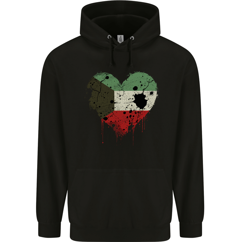Love Kuwait Flag Kuwaiti Day Football Childrens Kids Hoodie Black