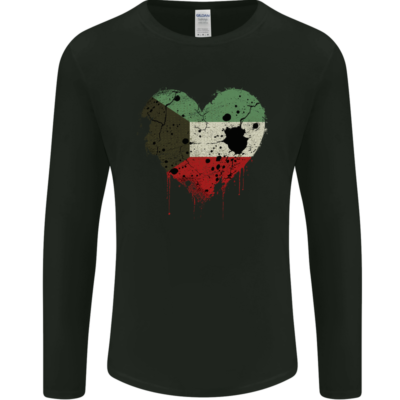 Love Kuwait Flag Kuwaiti Day Football Mens Long Sleeve T-Shirt Black