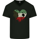 Love Kuwait Flag Kuwaiti Day Football Mens V-Neck Cotton T-Shirt Black