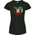 Love Kuwait Flag Kuwaiti Day Football Womens Petite Cut T-Shirt Black