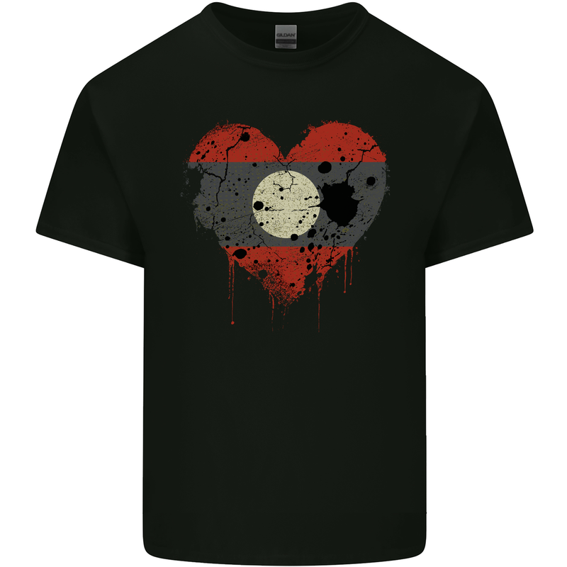 Love Laos Flag Laotian Day Football Kids T-Shirt Childrens Black