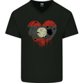 Love Laos Flag Laotian Day Football Mens V-Neck Cotton T-Shirt Black