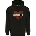 Love Latvia Flag Latvian Day Football Childrens Kids Hoodie Black