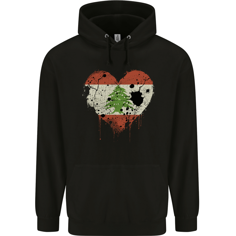 Love Lebanon Flag Lebanese Day Football Mens 80% Cotton Hoodie Black