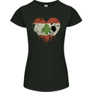Love Lebanon Flag Lebanese Day Football Womens Petite Cut T-Shirt Black