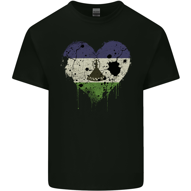 Love Lesotho Flag Basotho Day Football Kids T-Shirt Childrens Black