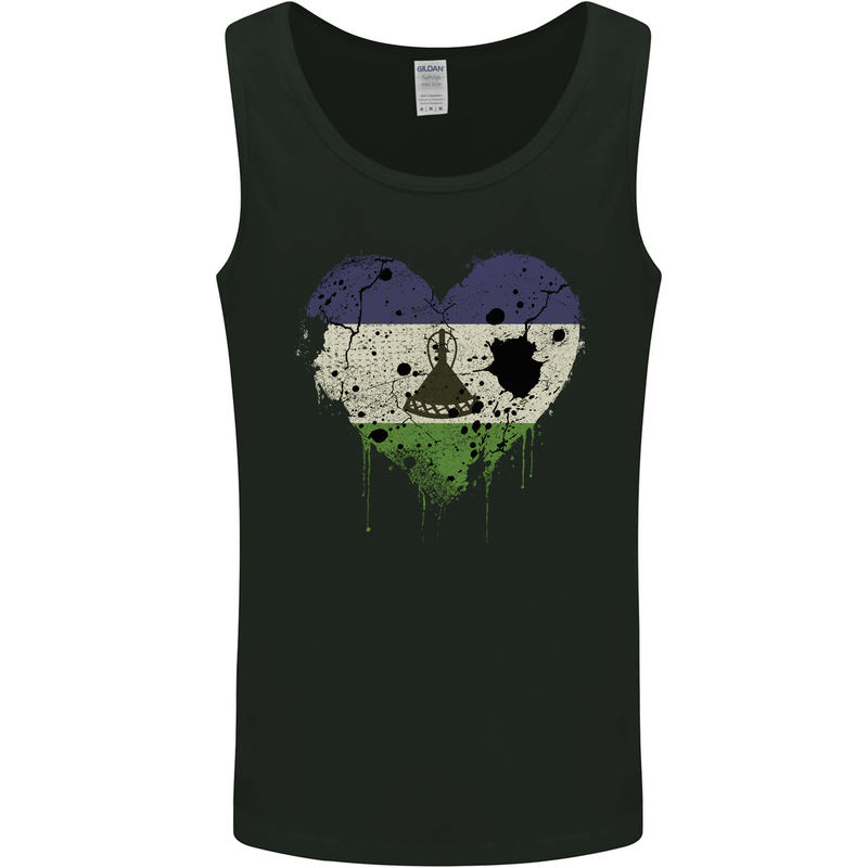 Love Lesotho Flag Basotho Day Football Mens Vest Tank Top Black