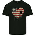 Love Liberia Flag Liberian Day Football Mens Cotton T-Shirt Tee Top Black