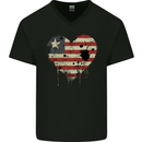 Love Liberia Flag Liberian Day Football Mens V-Neck Cotton T-Shirt Black