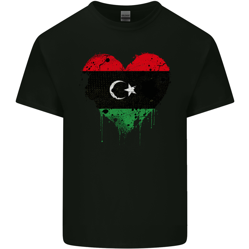 Love Libya Flag Libyan Day Football Kids T-Shirt Childrens Black