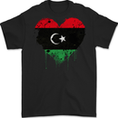 Love Libya Flag Libyan Day Football Mens Gildan Cotton T-Shirt Black